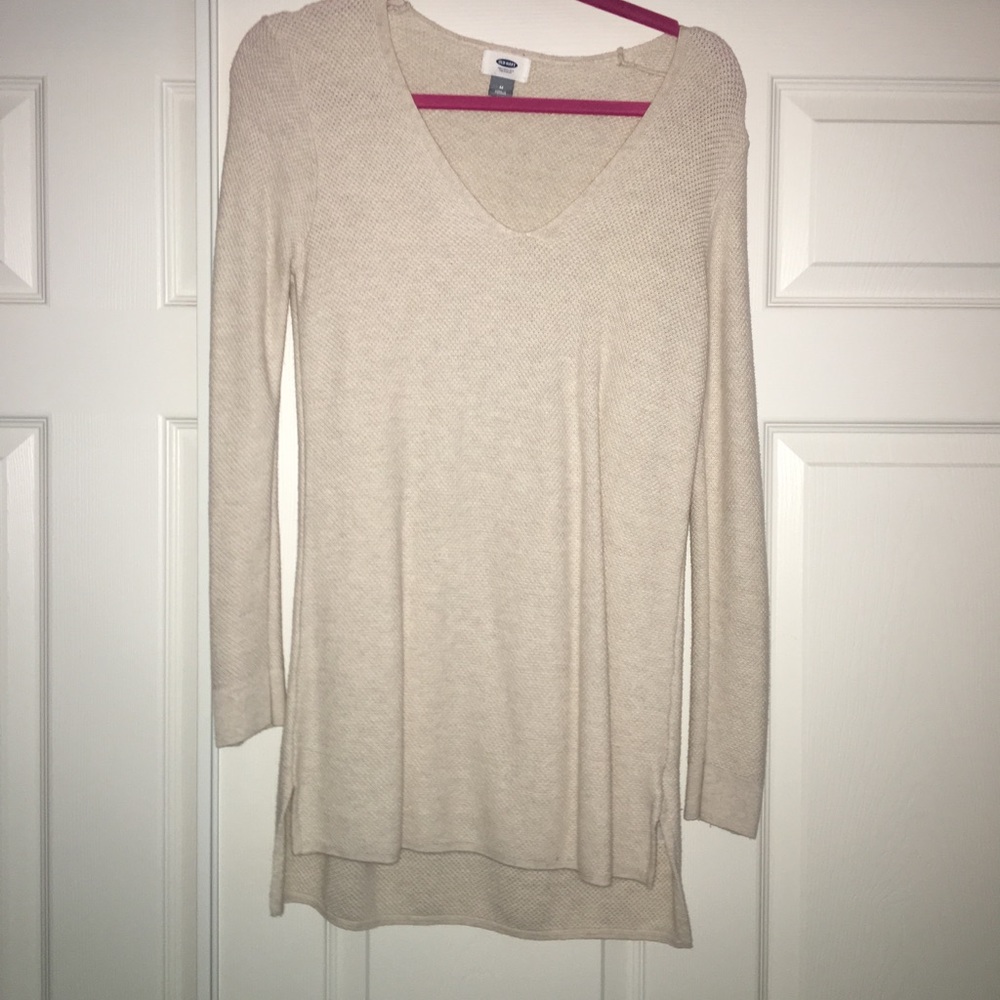 long beige sweater
